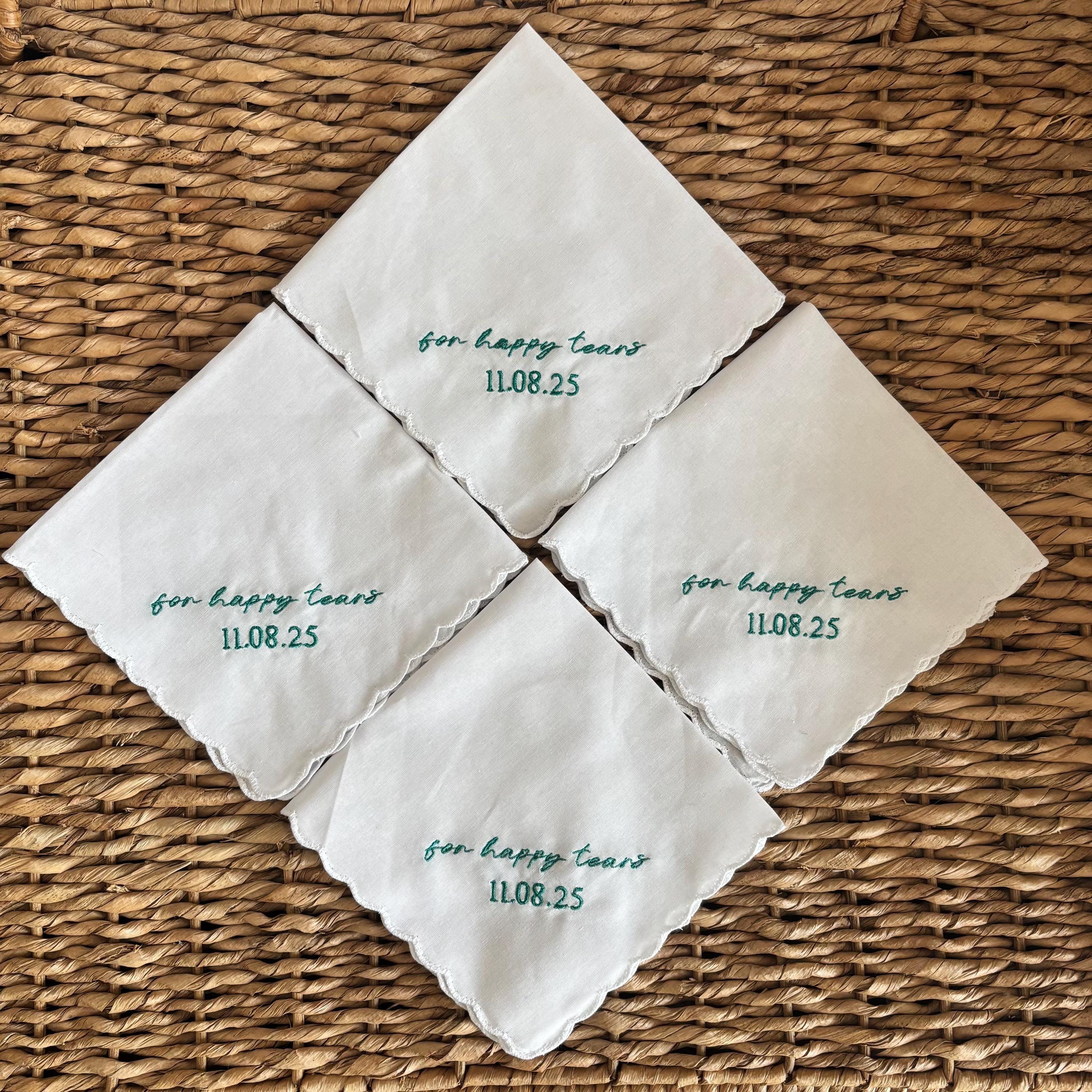 4 pack FOR HAPPY TEARS embroidered handkerchief