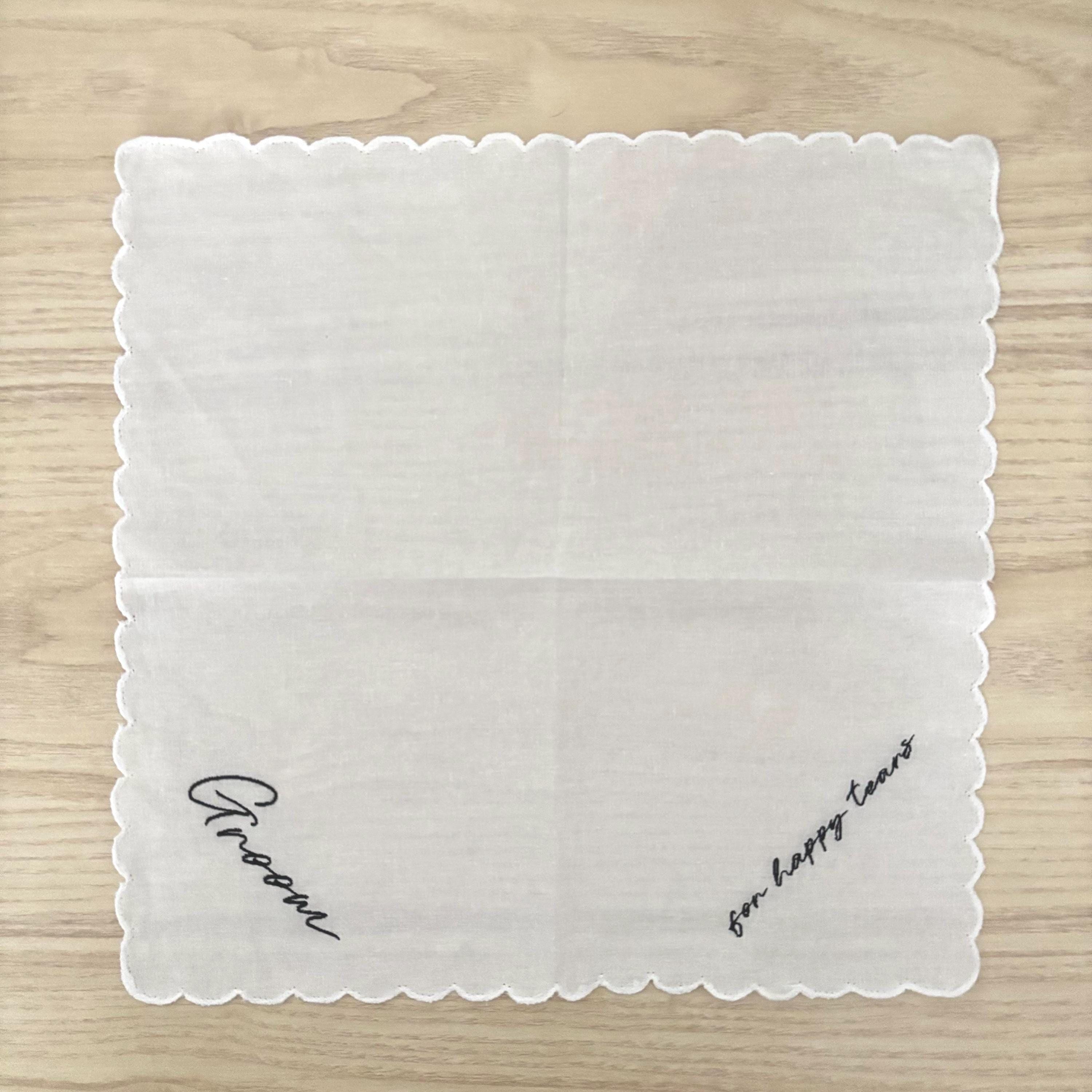 4 pack FOR HAPPY TEARS embroidered handkerchief
