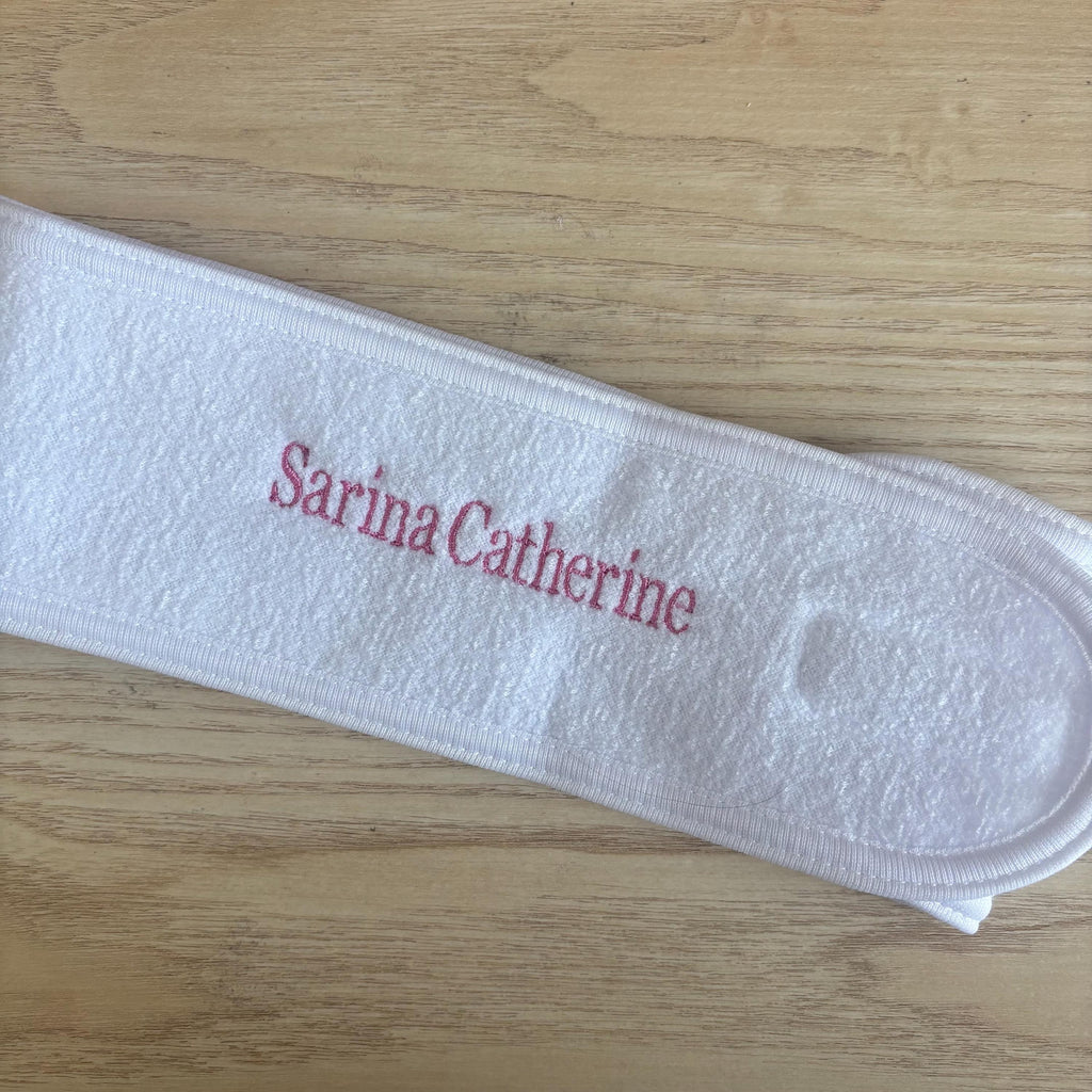 Embroidered spa headband