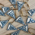 Embroidered pendant name bag tags
