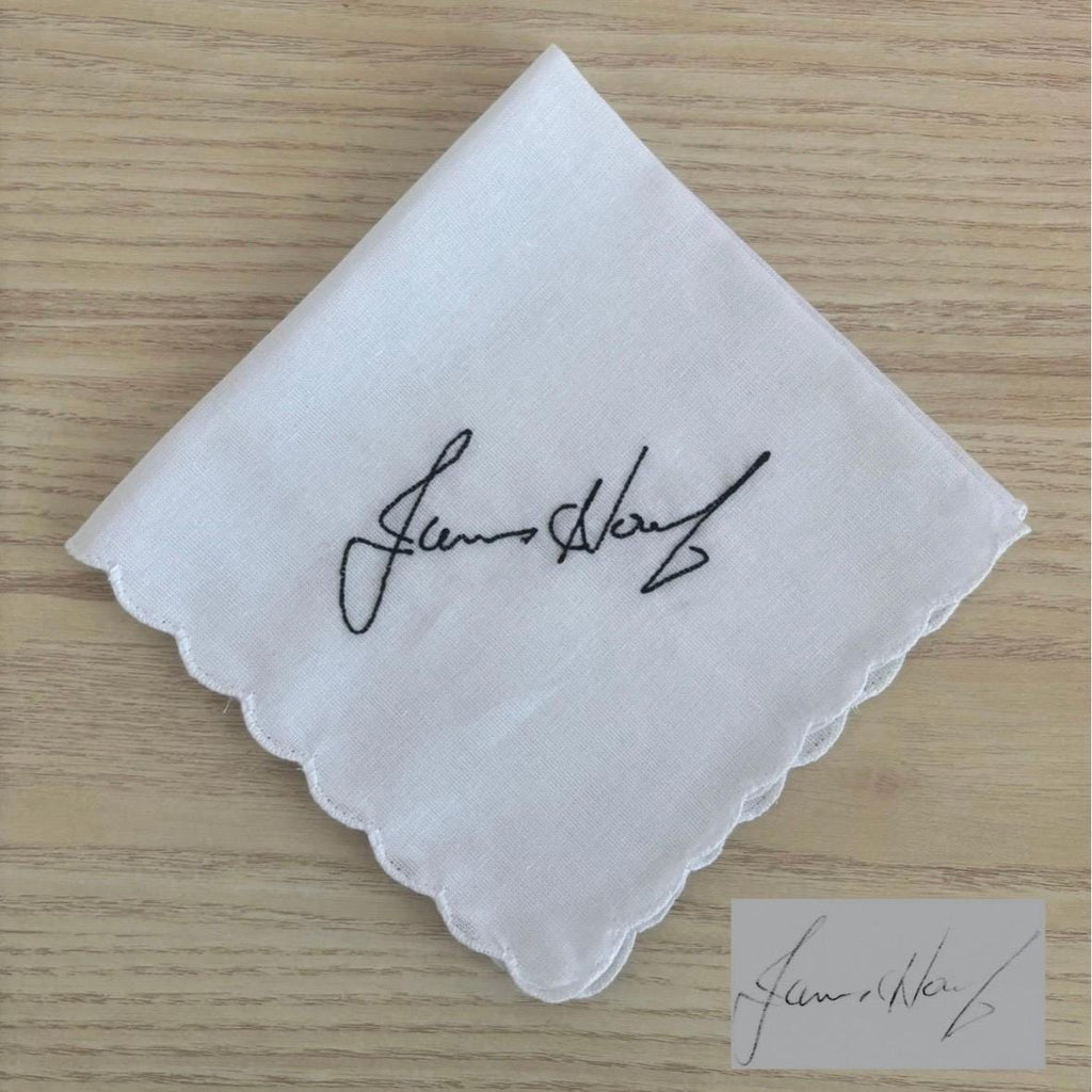 Embroidered handwriting handkerchief