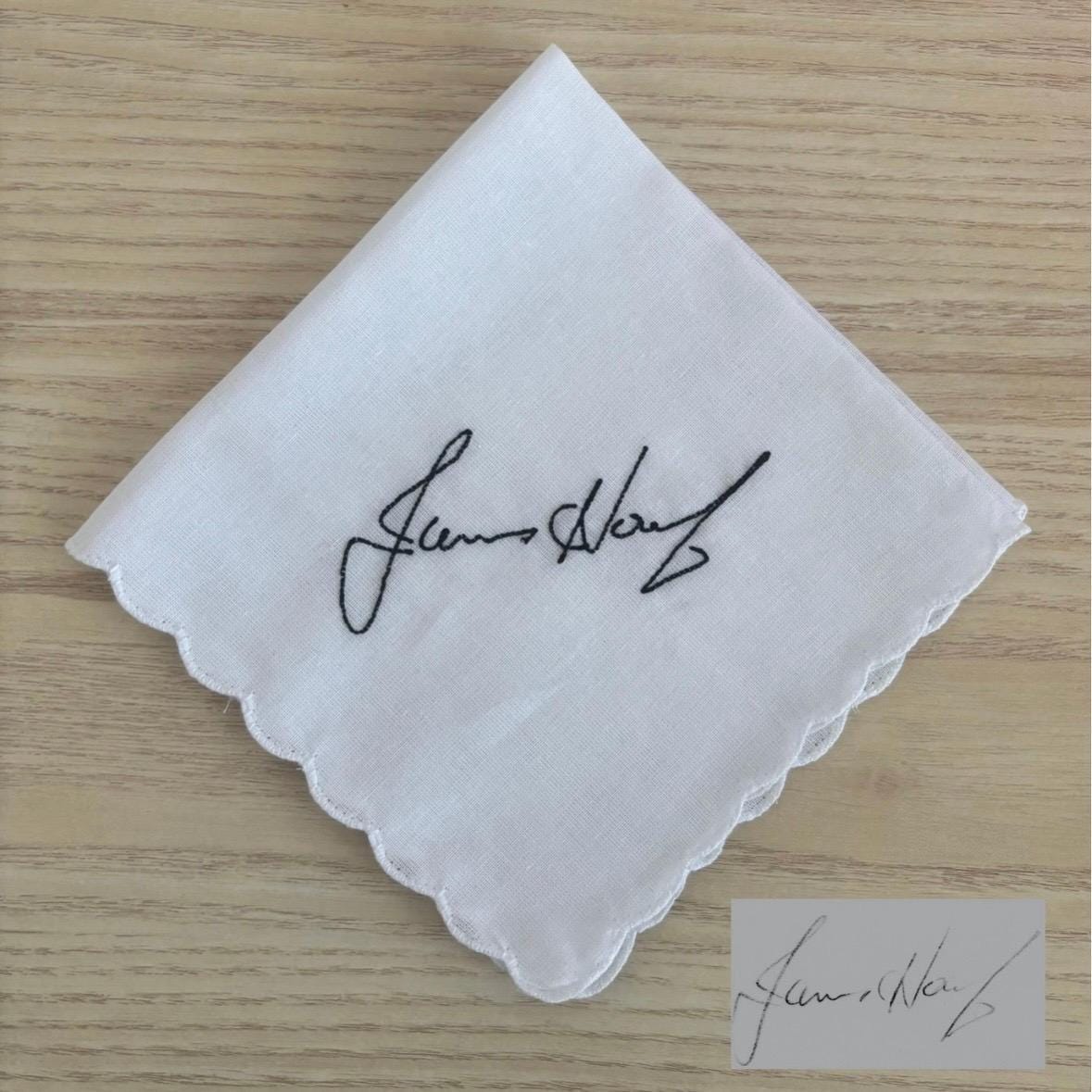 Embroidered handwriting handkerchief